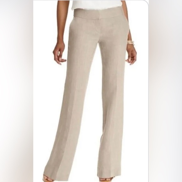 LOFT PETITE JULIE 100% LINEN TROUSERS 10P - Picture 2 of 8
